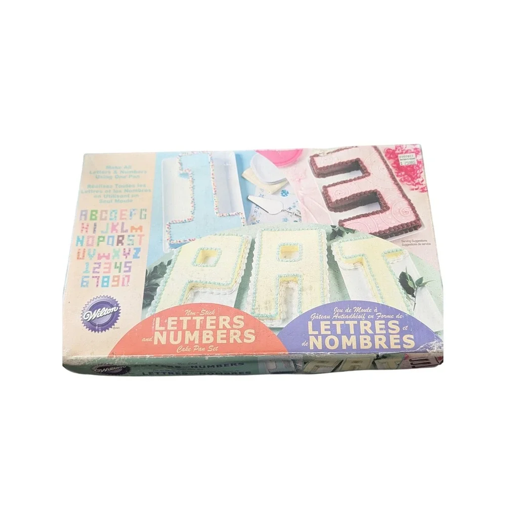 Wilton Non-Stick Letters and Numbers Cake Pan Set‎ Adjustable Alphabet F4